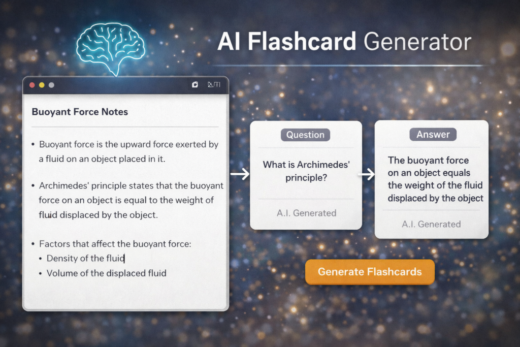 free ai flashcard generator creating flashcards from notes