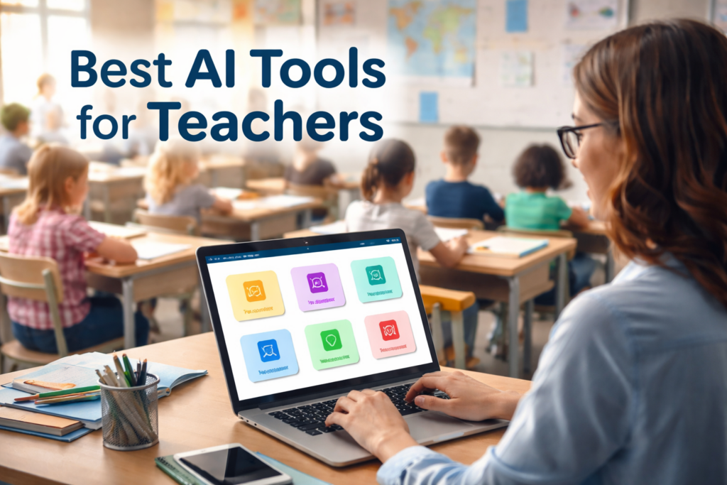 AI tools for teachers in a modern classroom environment