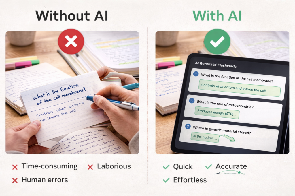 ai vs manual flashcards comparison speed accuracy efficiency