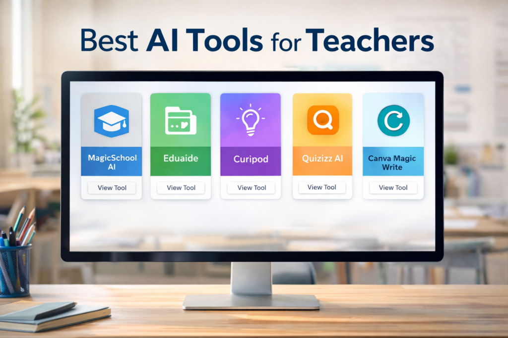 best AI tools for teachers dashboard overview