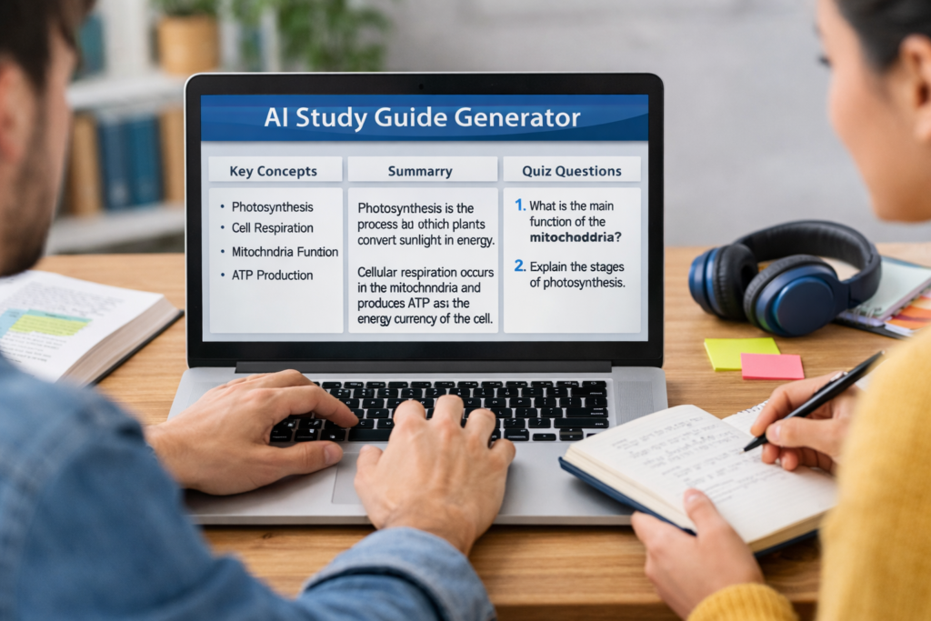 AI study guide generator for students