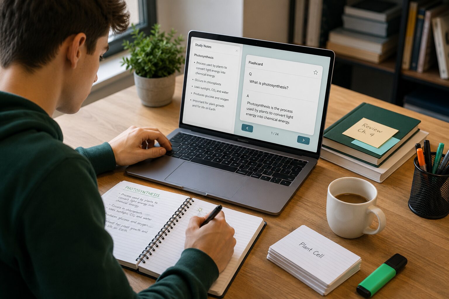 Student creating AI flashcards from a PDF for exam preparation