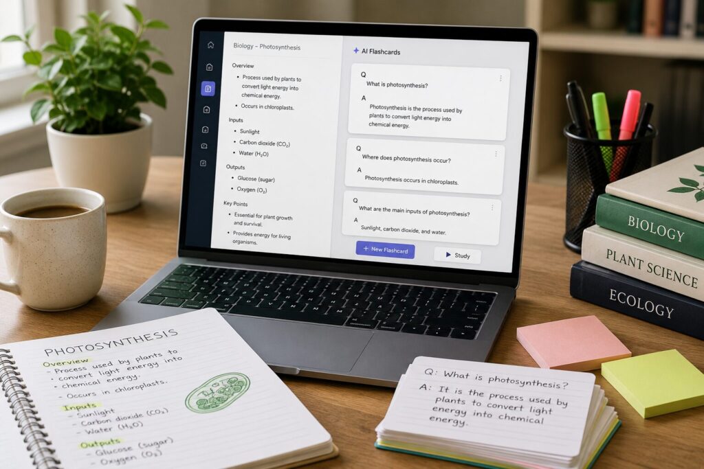 AI tool turning study notes into digital flashcards